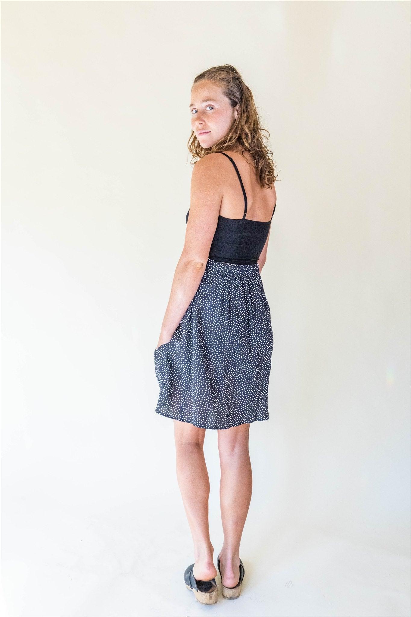 Rah Rah Skirt in Black Polka Dot Product Image