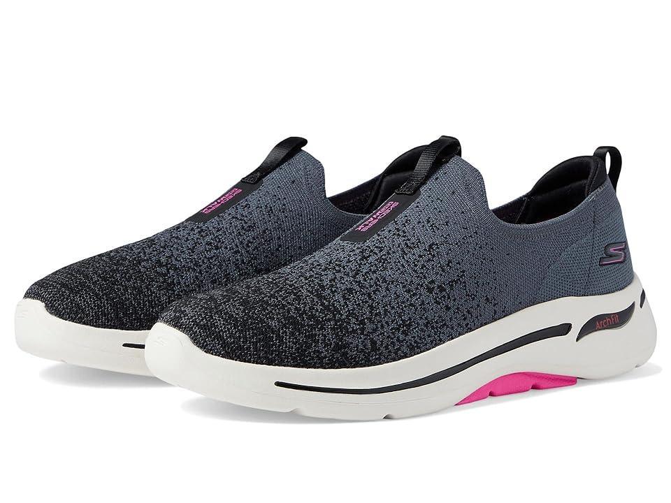 SKECHERS Performance Go Walk Arch Fit - Lunar Views (Black/Hot Pink) Women's Shoes Product Image