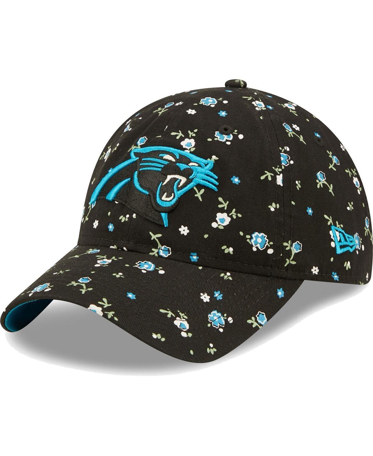 Womens New Era Black Carolina Panthers Floral 9TWENTY Adjustable Hat Product Image