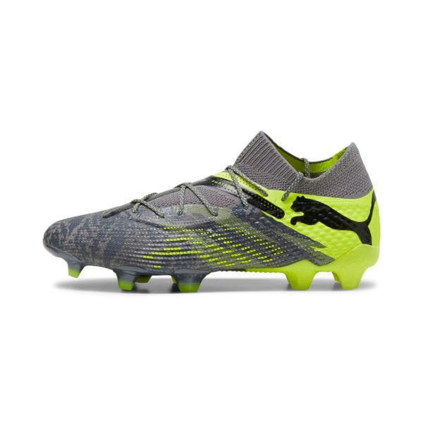 PUMA FUTURE 7 ULTIMATE RUSH Firm Ground/Artificial Ground Men's Soccer Cleats Shoes in Strong Grey/Cool Dark Grey/Electric Lime Product Image