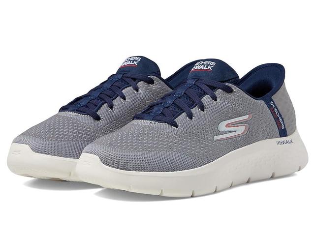 SKECHERS Performance Go Walk Flex - New World Hands Free Slip-Ins (Grey/Navy) Men's Lace-up Boots Product Image