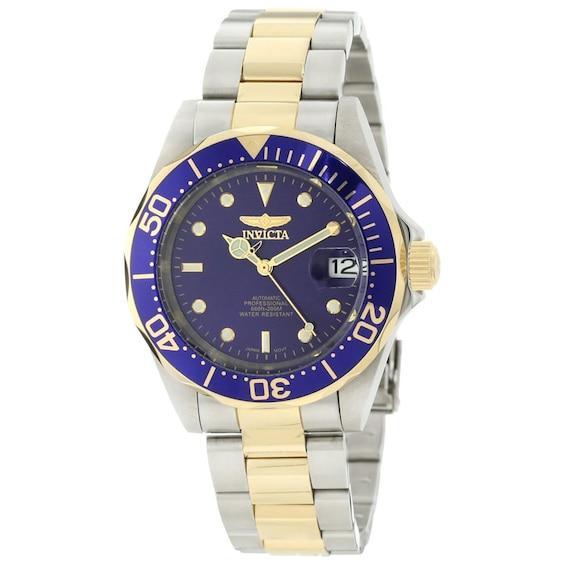 Men's Invicta Pro Diver Automatic Two-Tone Stainless Steel Watch with Round Blue Dial (Model: 8928) Product Image