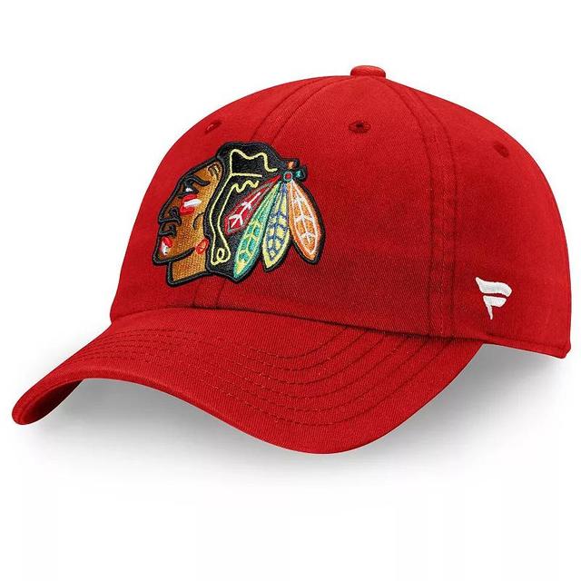 Mens Fanatics Branded Chicago Blackhawks Core Primary Logo Adjustable Hat Product Image