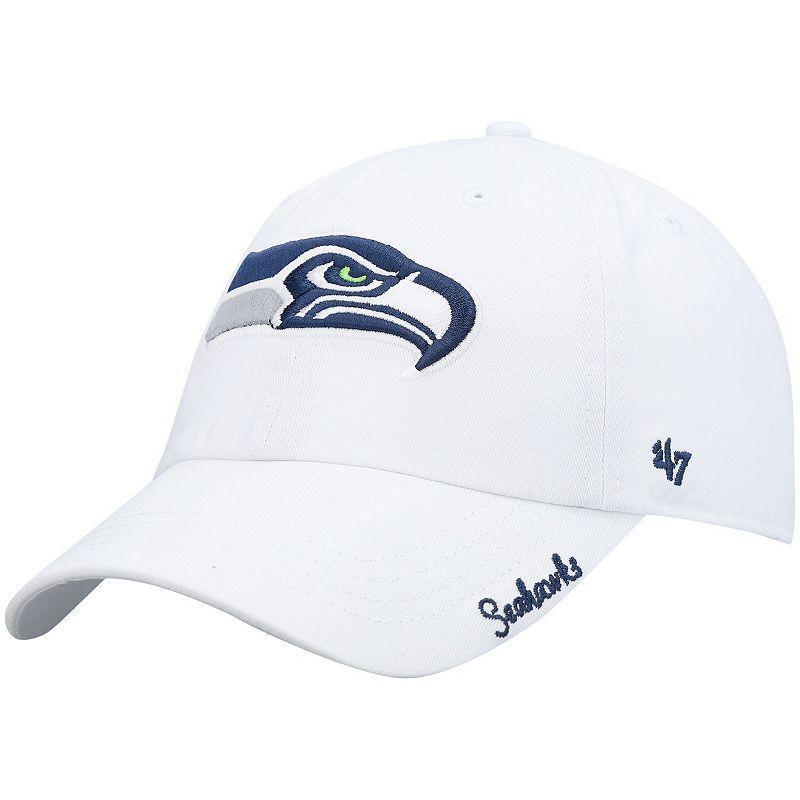 Womens White Seattle Seahawks Miata Clean Up Logo Adjustable Hat Product Image