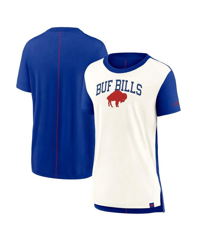 Womens Nike Cream/Royal Buffalo Bills Wordmark Tri-Blend T-Shirt Product Image