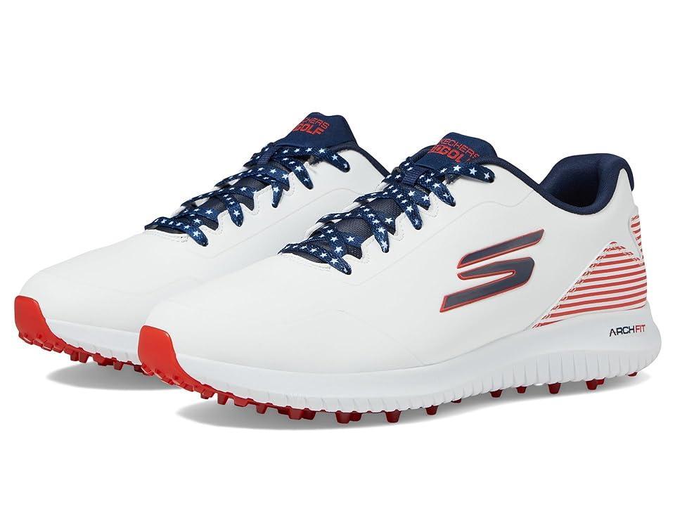 Skechers GO GOLF Max 2 (White/Navy/Red) Men's Golf Shoes Product Image