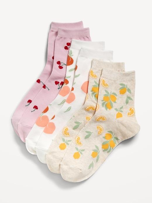 Novelty Quarter Crew Socks 3-Pack for Women Product Image