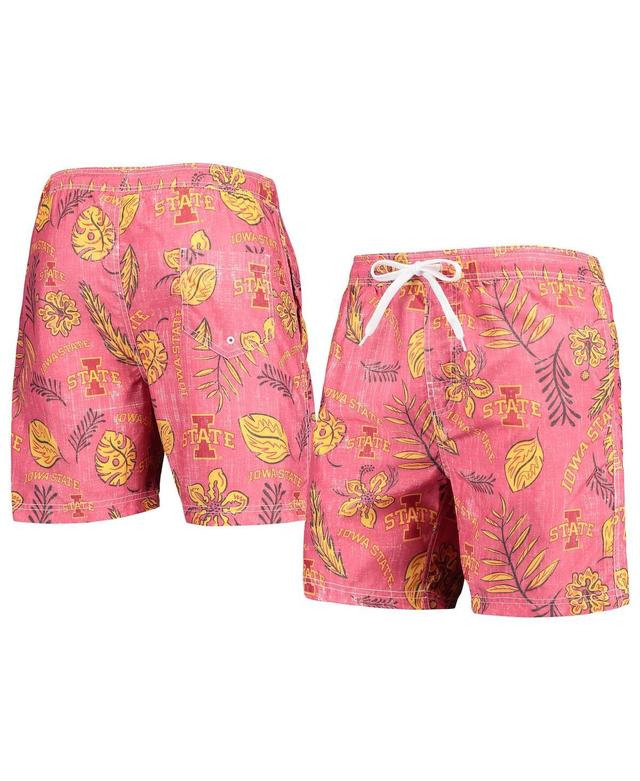 Mens Wes & Willy Cardinal Iowa State Cyclones Vintage Floral Swim Trunks Product Image