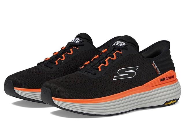 SKECHERS Skechers Hands Free Slip-ins Max Cushioning Suspension- Linear Focus Orange) Men's Running Shoes Product Image