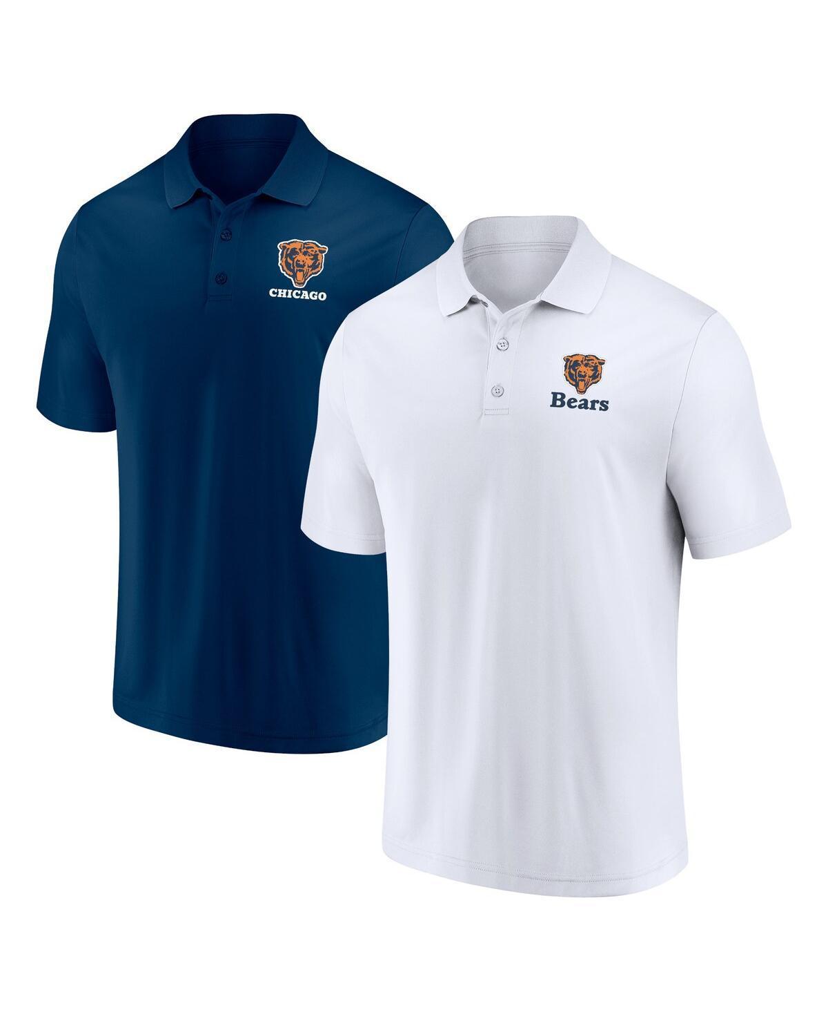 Mens Fanatics Branded /Navy Chicago Bears Throwback Two-Pack Polo Set Product Image