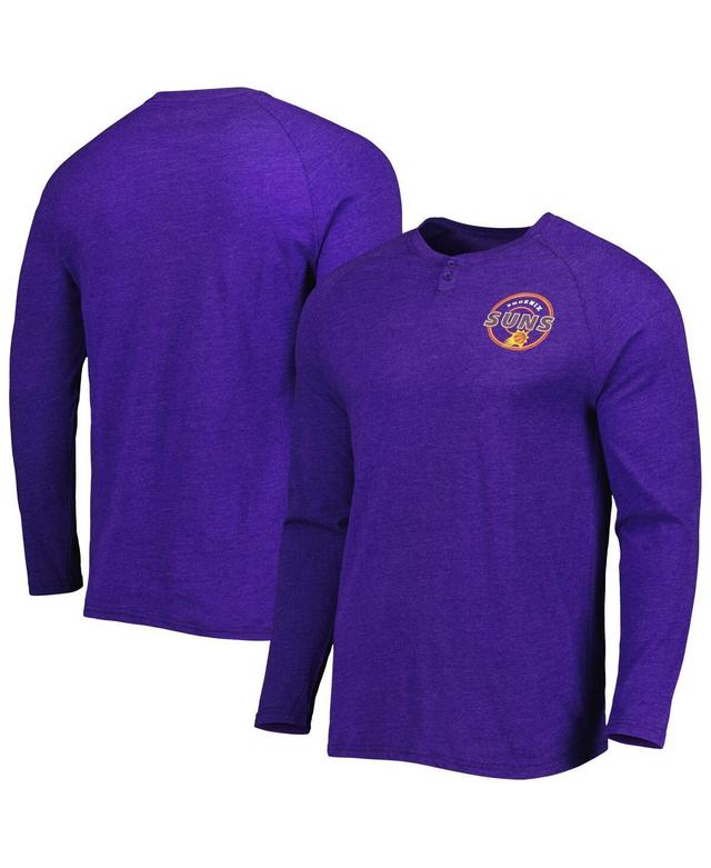 Mens Concepts Sport Heathered Purple Phoenix Suns Left Chest Henley Raglan Long Sleeve T-Shirt Product Image