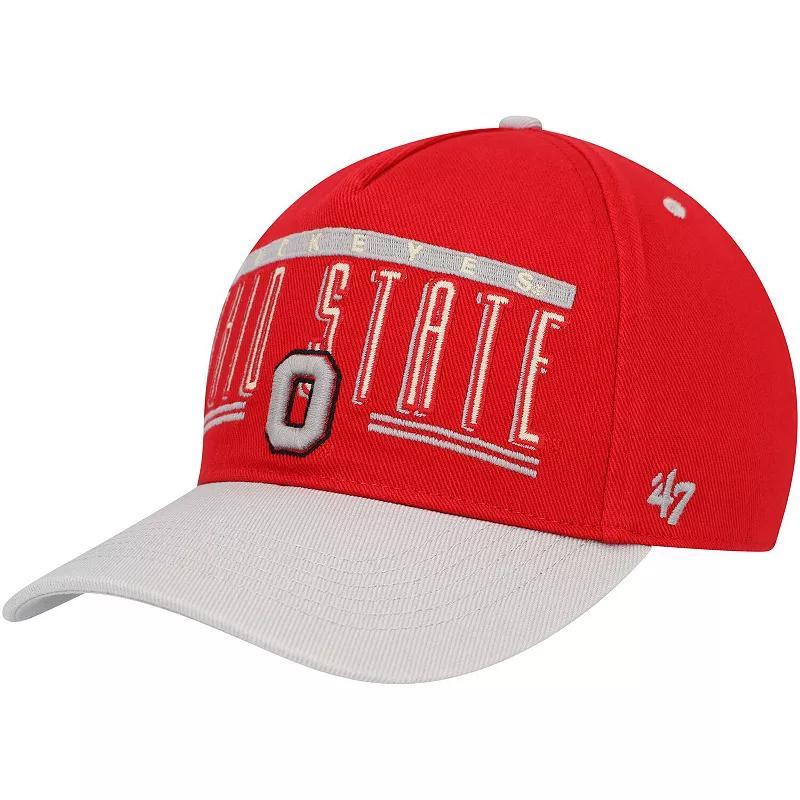 47 Brand Mens Scarlet Ohio State Buckeyes Double Header Hitch Adjustable Hat Product Image