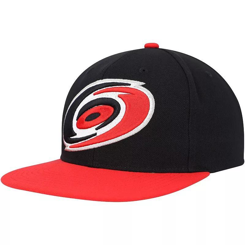 Mens Mitchell & Ness Black Carolina Hurricanes Core Team Ground 2.0 Snapback Hat Product Image