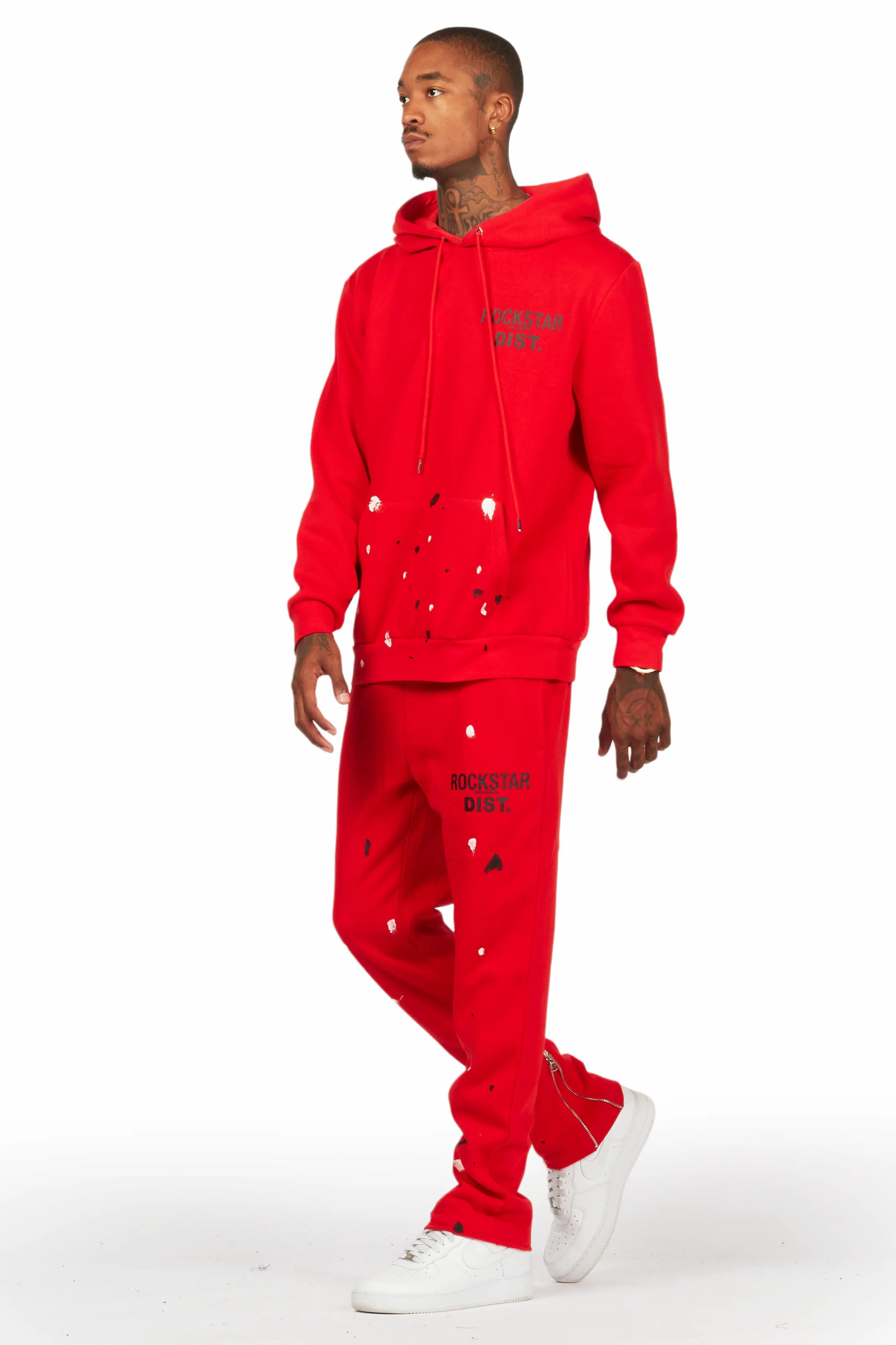 Jaco Red Slim Fit Track Set Male Product Image