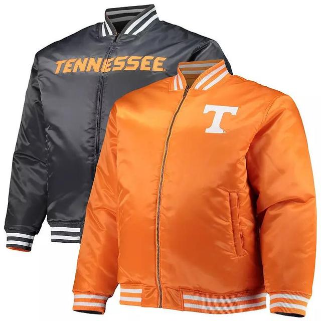 Mens Tennessee /Black Tennessee Volunteers Big & Tall Reversible Satin Full-Zip Jacket Product Image