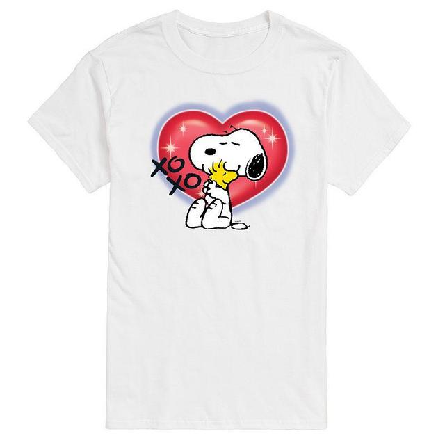 Mens Peanuts Snoopy Woodstock Airbrush Heart Graphic Tee Product Image