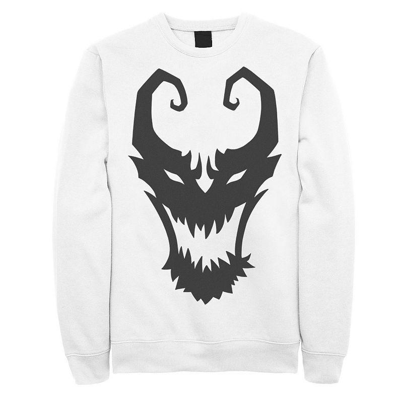 Mens Marvel Venom Symbol Logo Comic Fleece White Product Image