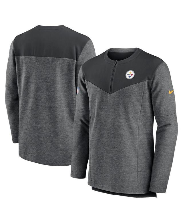 Mens Nike Charcoal Pittsburgh Steelers Sideline Lockup Performance Quarter-zip Jacket Product Image