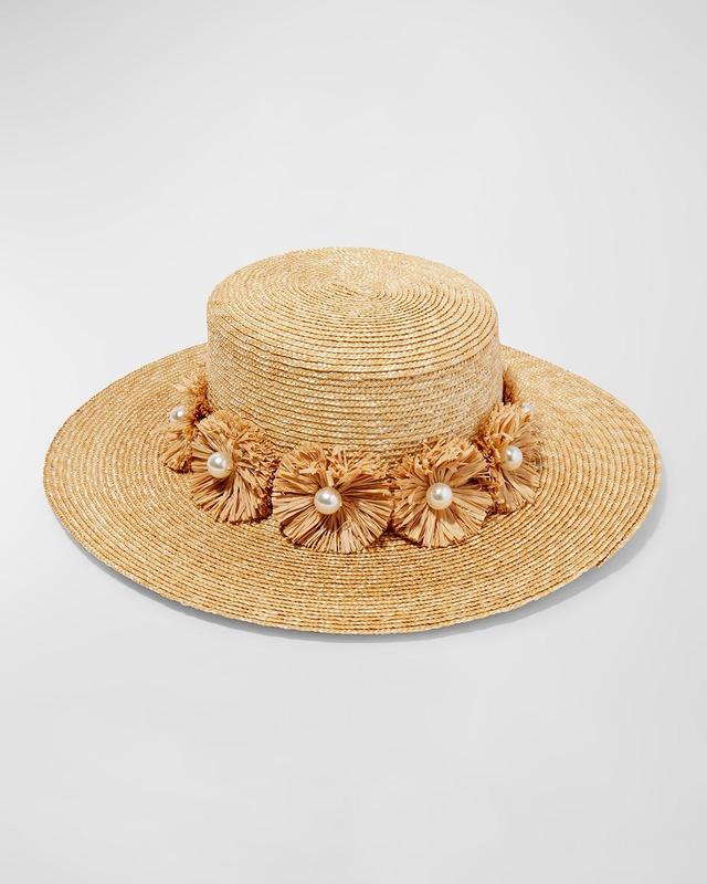 Womens Confetti Embellished Straw Hat Product Image