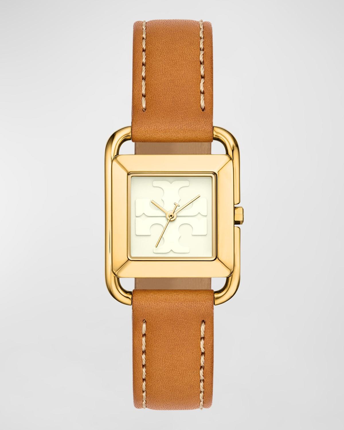 Tory Burch The Miller Square Leather Strap Watch, 24mm product image