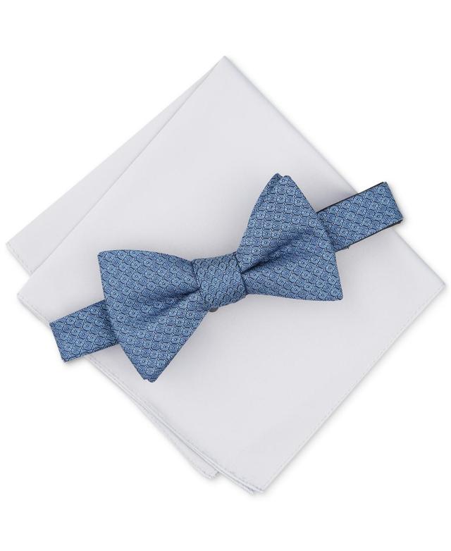 Alfani Mens Stirling Geo-Pattern Bow Tie & Solid Pocket Square Set, Created for Macys Product Image