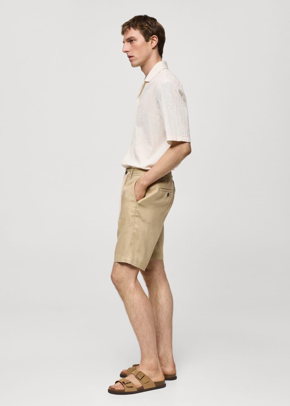 Mango Mens Drawstring Detail Bermuda Shorts Product Image