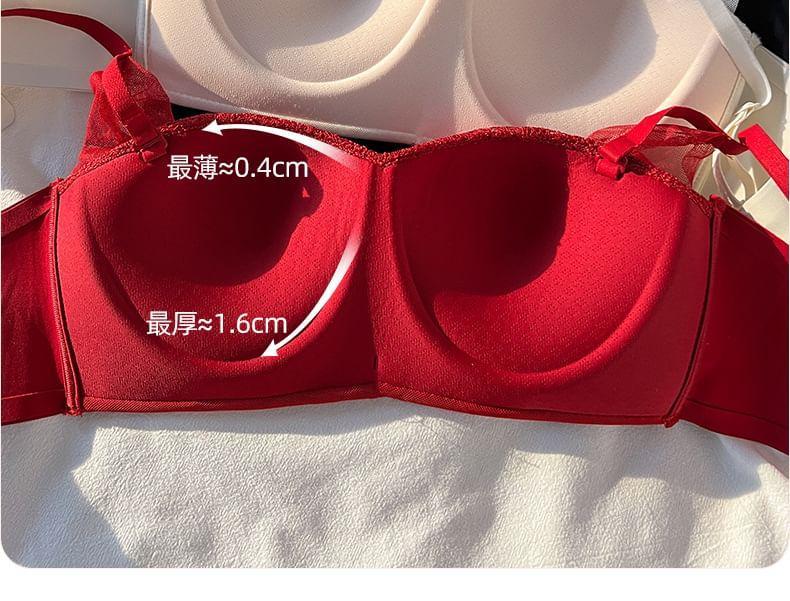 Bow Wireless Lace Bra / Panty / Set Product Image