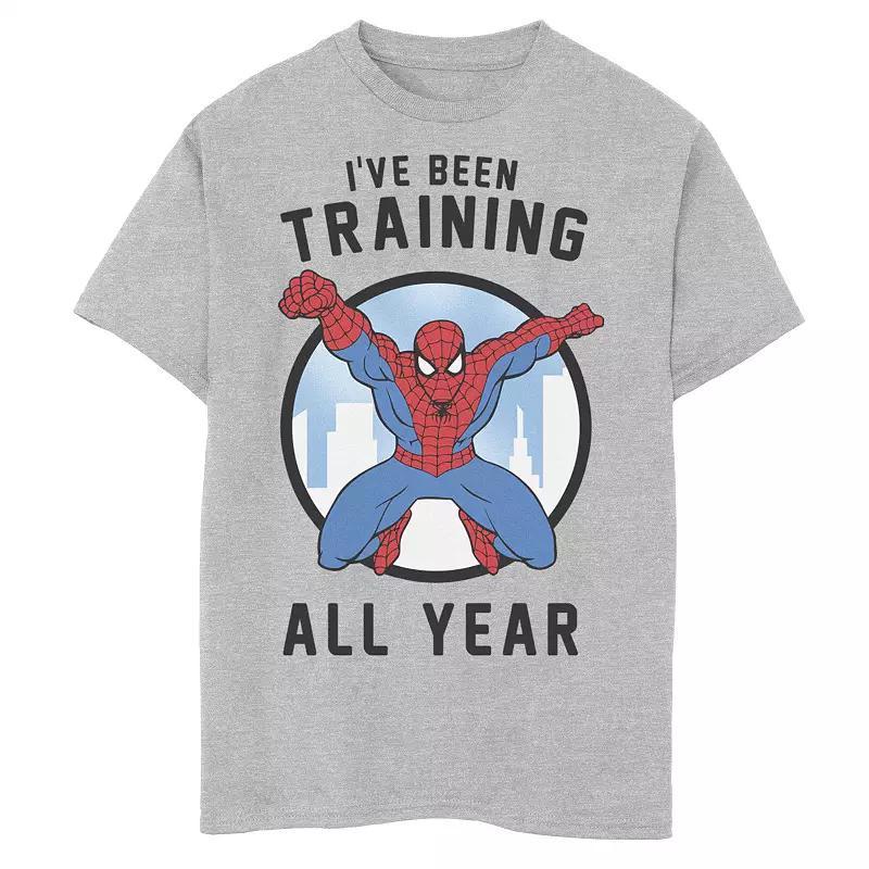 Boys 8-20 Marvel Spider-Man Ive Been Training All Year Graphic Tee, Boys Athletic Grey Product Image