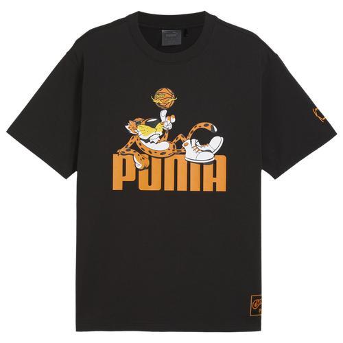 PUMA Mens Hoops x Cheetos T-Shirt - Puma Black/Orange Product Image