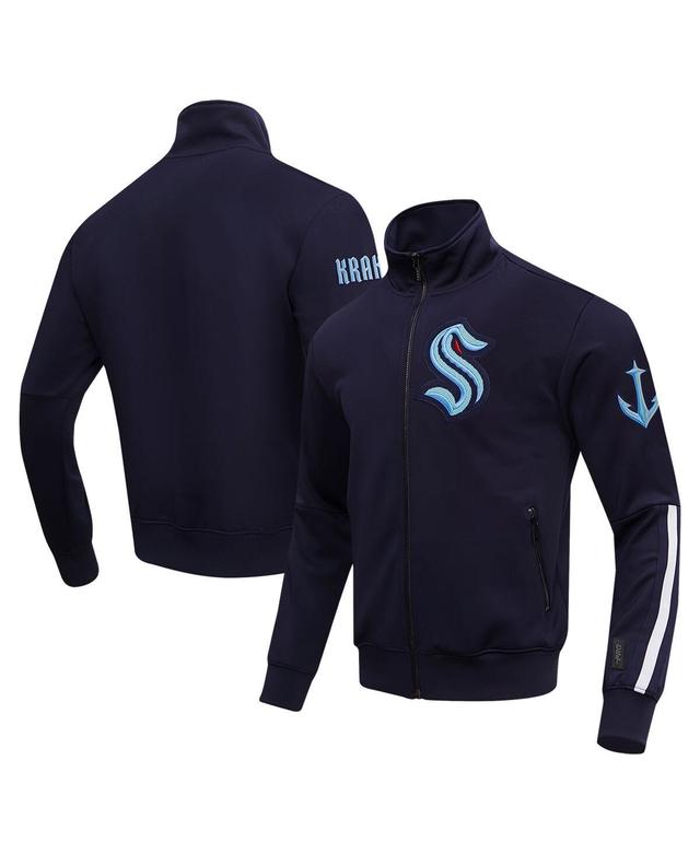 Mens Pro Standard Navy Seattle Kraken Classic Chenille Full-Zip Track Jacket Product Image