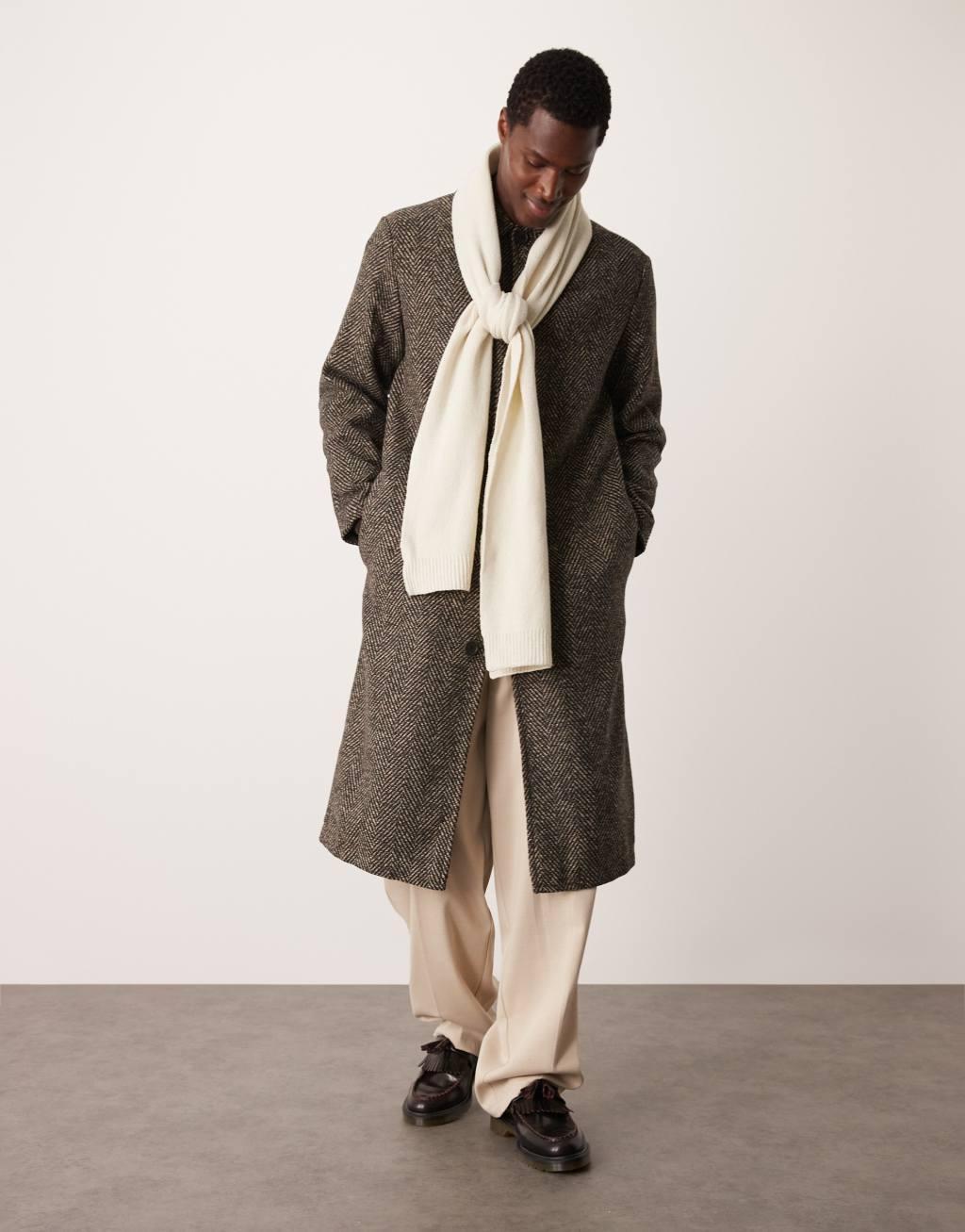 ASOS DESIGN knit scarf in cream Product Image