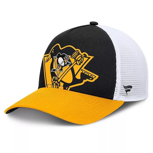 Mens Fanatics /Gold Pittsburgh Penguins Authentic Pro A-Frame Rink Adjustable Hat Product Image