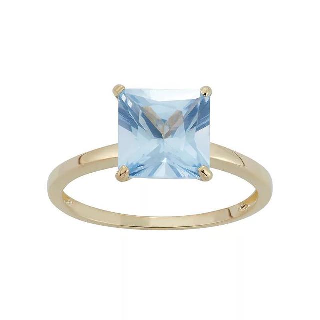 Designs by Gioelli Lab-Created Aquamarine 10k Gold Ring, Womens Blue Product Image