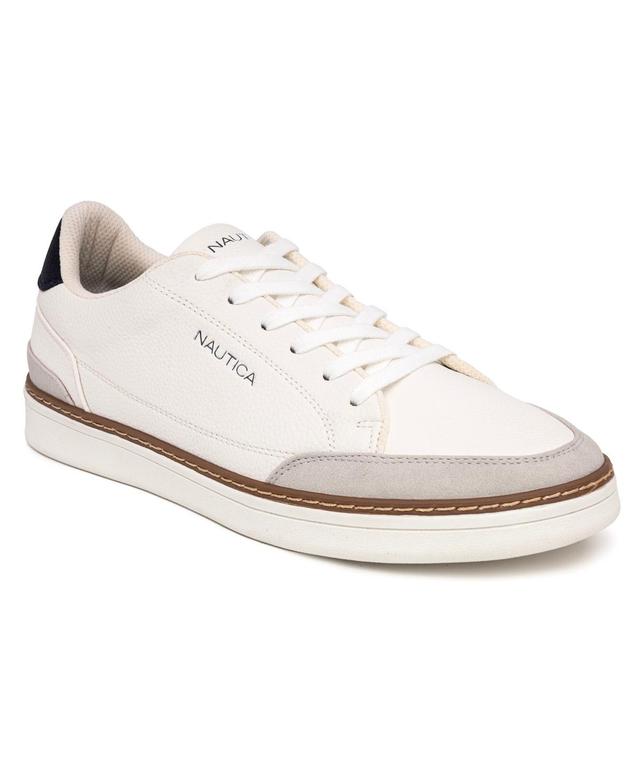 Nautica Mens Jaro Closed Toe Low Sneakers - White/Grey Product Image