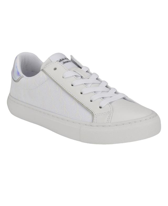 Calvin Klein Womens Charli Round Toe Casual Lace-Up Sneakers - White Product Image