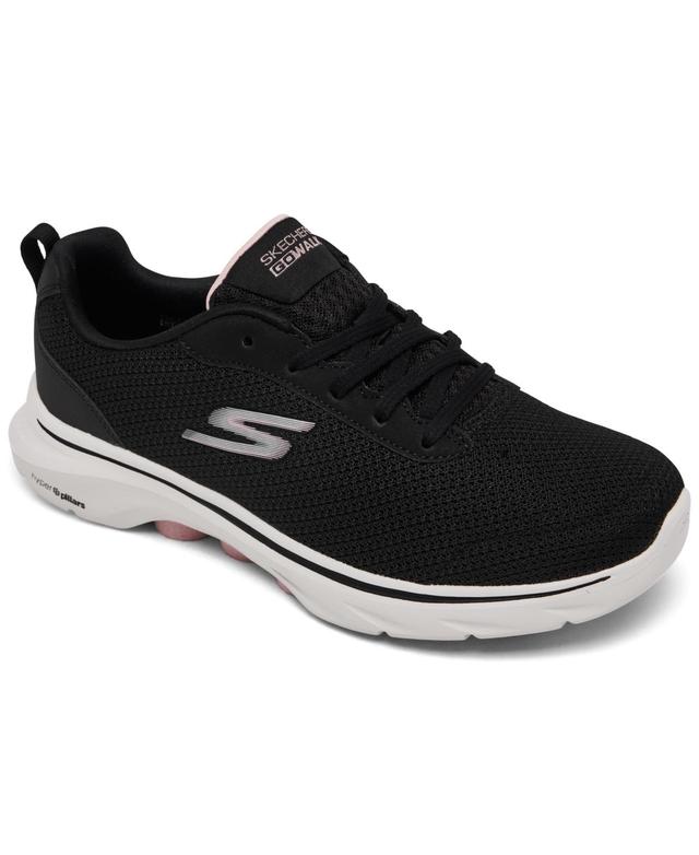 Skechers Womens Go Walk 7 - Clear Path Casual Walking Sneakers from Finish Line - Black Product Image