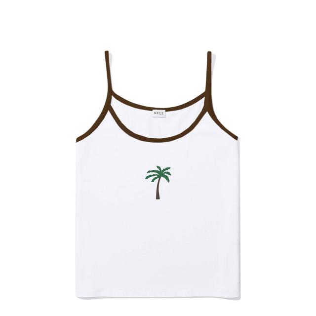 The New Spaghetti Tank Palm Tree - White Female Product Image