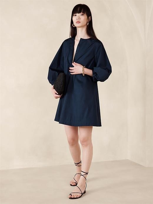 Poplin Lantern-Sleeve Mini Dress Product Image