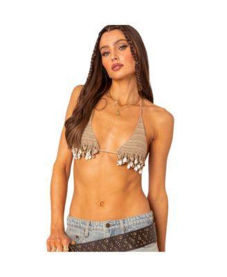 Womens Aruba beaded crochet bra top Product Image