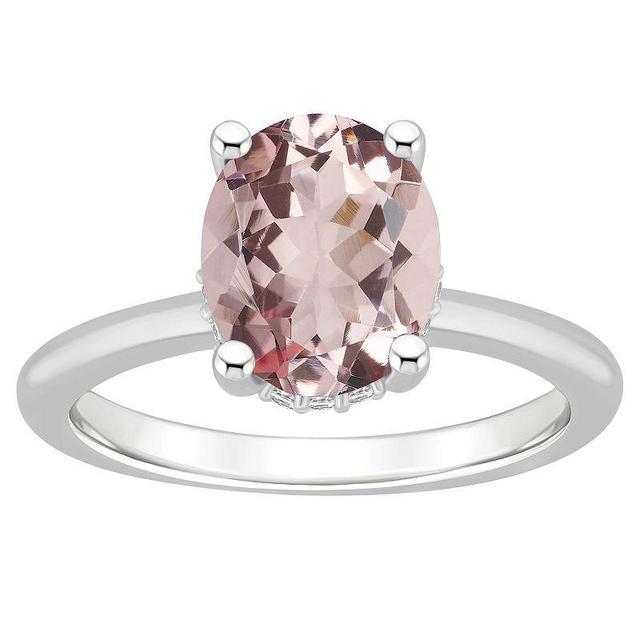 Alyson Layne 14k White Gold Oval Morganite & Diamond Accent Ring, Womens Product Image