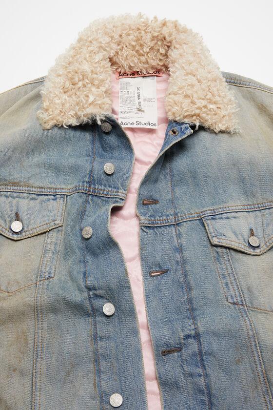 Denim fur trim jacket - Oversized fit Product Image