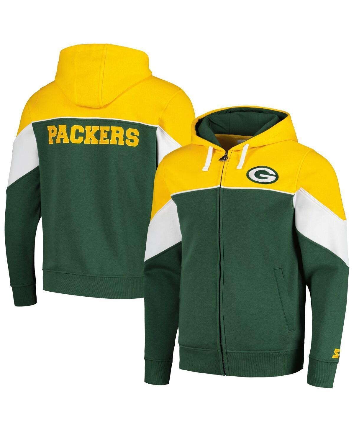 Mens Starter /Gold Bay Packers Running Back Full-Zip Hoodie Product Image