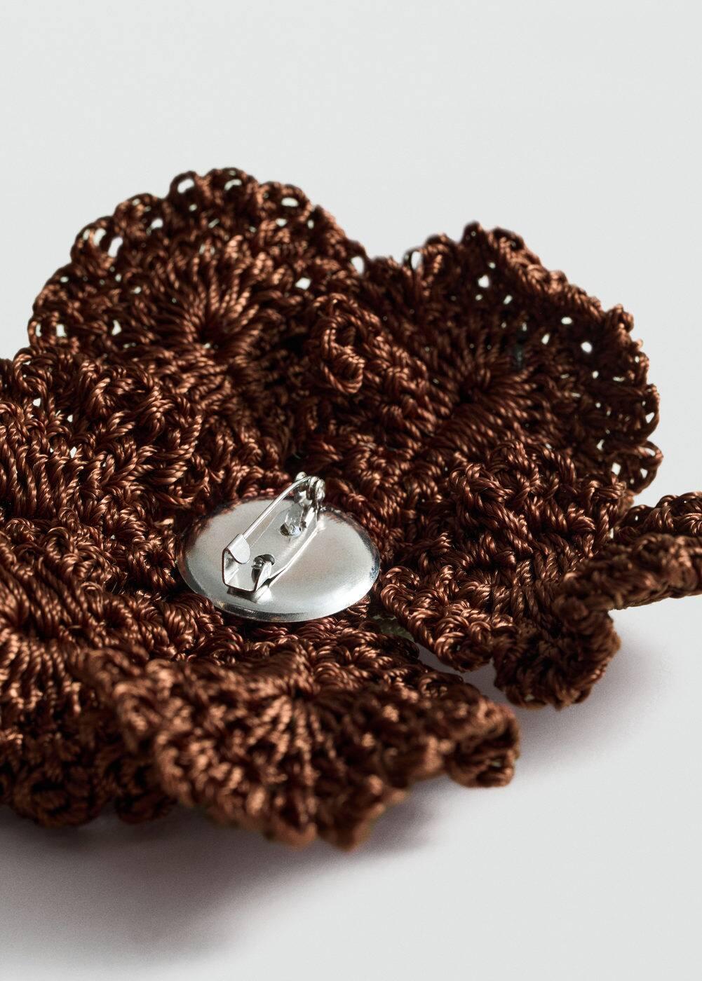 MANGO - Crochet flower brooch - One size - Women Product Image