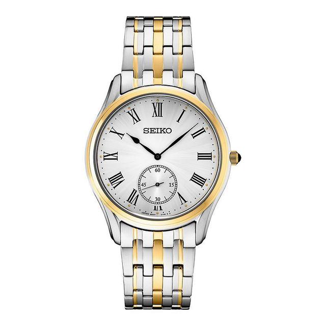 Seiko Essentials Mens Two Tone Silver Dial Bracelet Watch - SRK048 White Product Image