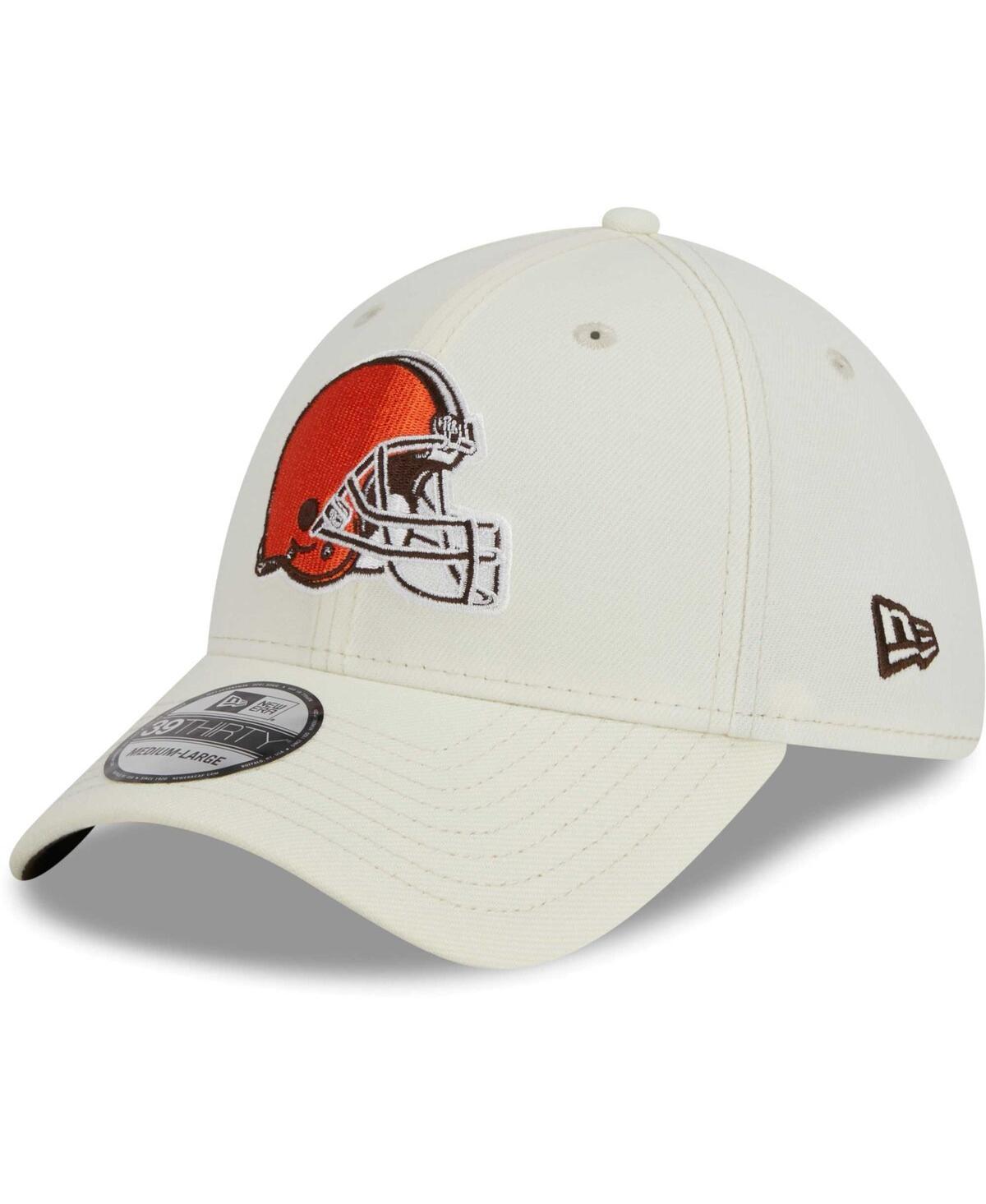 Mens New Era Cream Cleveland Browns Classic 39THIRTY Flex Hat Product Image