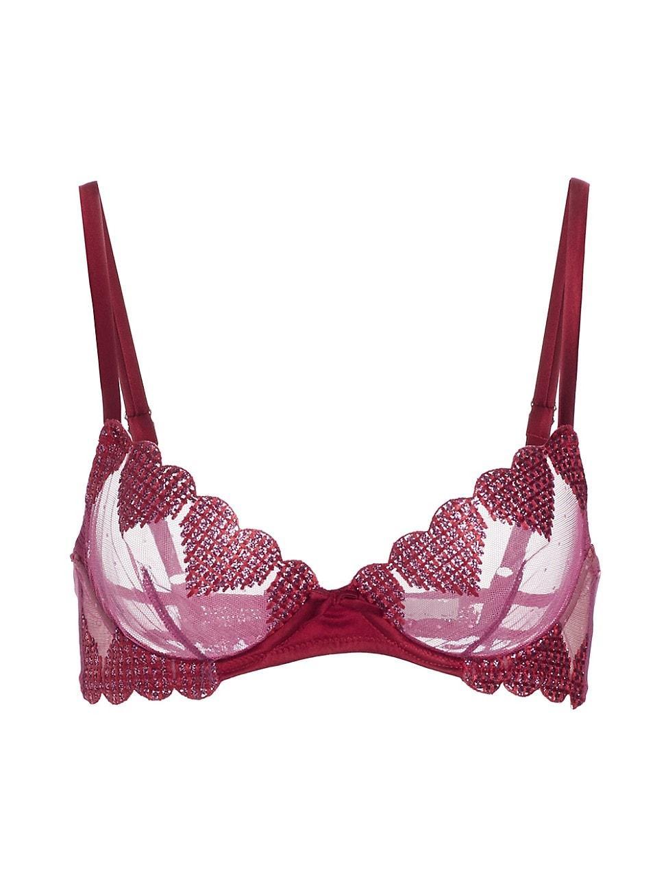 Womens Heart Embroidery Demi Bra Product Image