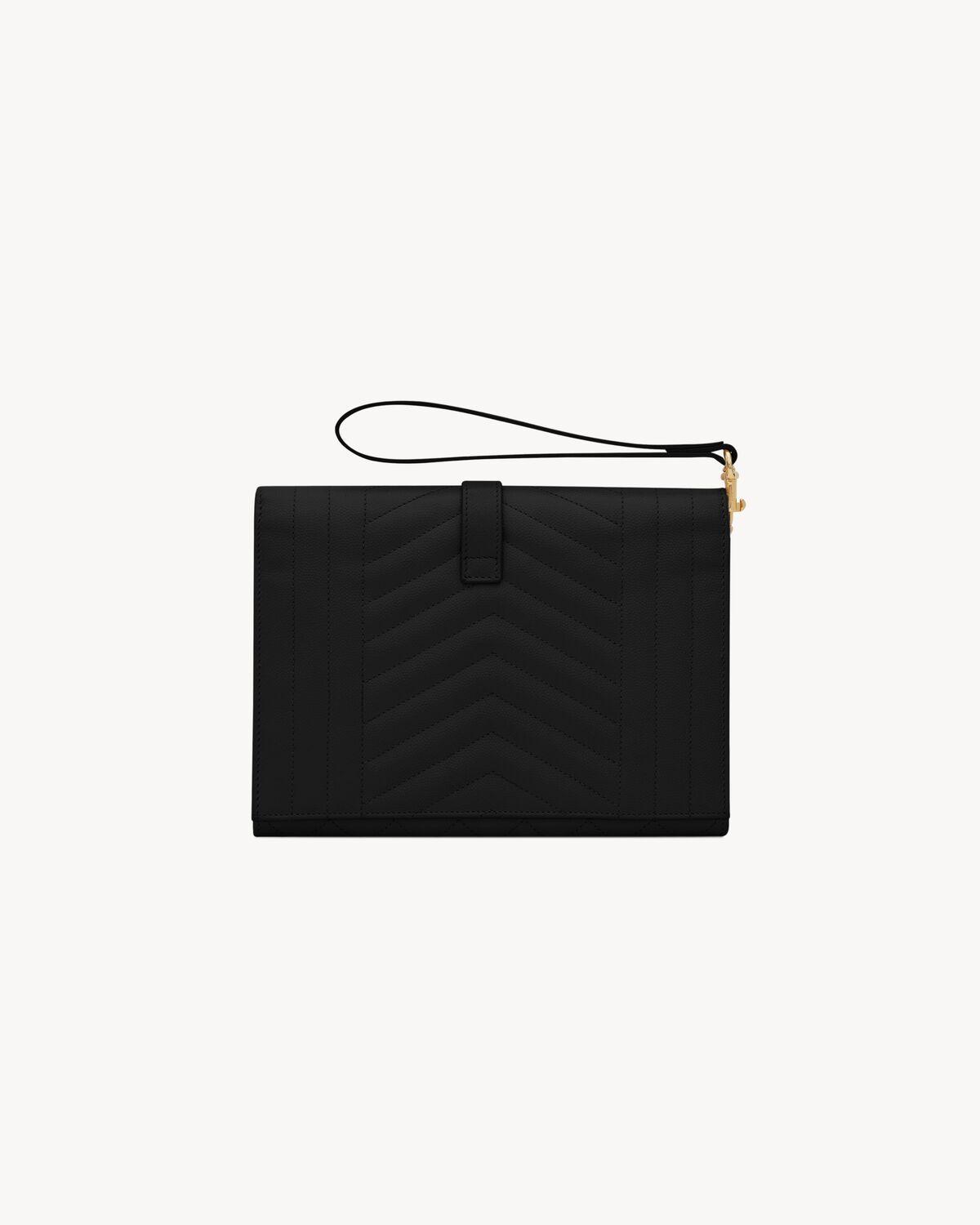 ENVELOPE FLAP pouch in MIX MATELASSÉ GRAIN DE POUDRE LEATHER | Saint Laurent | YSL.com Product Image