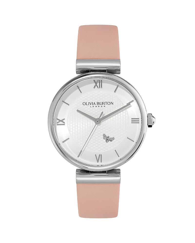 Olivia Burton Womens Mini Bee Blush Leather Watch 36mm - Blush Product Image