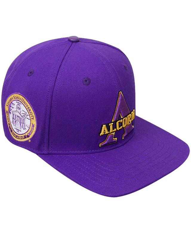 Mens Pro Standard Purple Alcorn State Braves Evergreen Primary Logo Snapback Hat Product Image