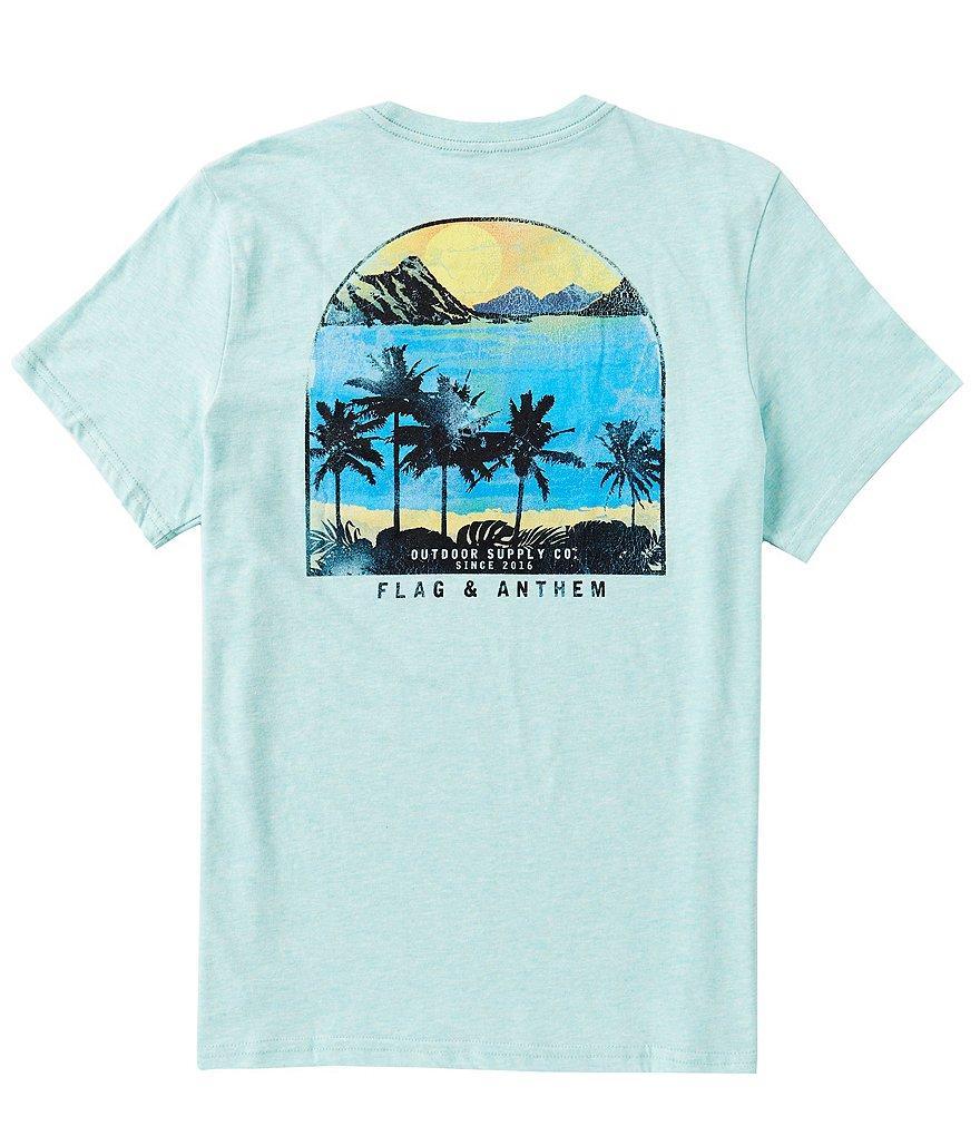 Flag and Anthem Short Sleeve Scenic Palm Graphic T-Shirt Product Image